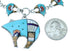Silver Multicolor Bear Mesa Design Link Necklace Set PX37973