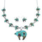 Native American Mesa Design Sterling Silver Bear Necklace Set PS64236
