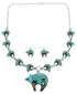 Native American Mesa Design Sterling Silver Bear Necklace Set PS64236