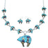 Native American Mesa Design Silver Bear Link Necklace Set PS64231