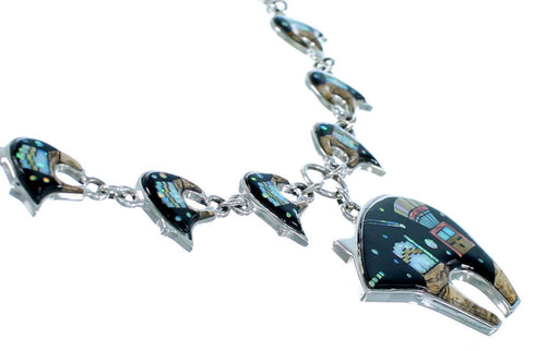Multicolor Native American Mesa Design Bear Link Necklace Set PS64183