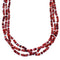 Navajo Sterling Silver Red Oyster Shell 3-Strand Bead Necklace RX108651