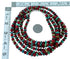 Navajo Turquoise And Coral 3-Strand Sterling Silver Bead Necklace SX108660