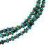 Sterling Silver 3-Strand Turquoise And Oyster Shell Navajo Bead Necklace SX108677