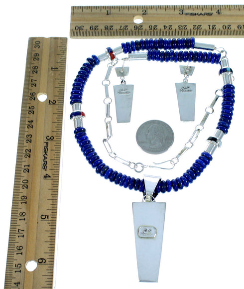 Sterling Silver Zuni Multicolor Sun Bead Necklace Set SX109216