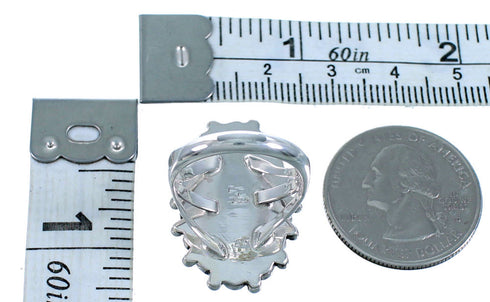 Turquoise And Sterling Silver Navajo Ring Size Size 6-3/4 RX109408