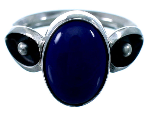 Sterling Silver And Lapis Navajo Ring Size 5-3/4 SX109440