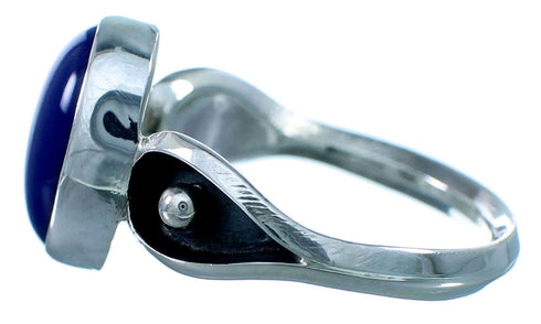 Sterling Silver And Lapis Navajo Ring Size 5-3/4 SX109440