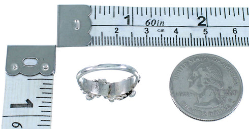 Navajo Sterling Silver Flower And Leaf Ring Size 5-1/4 SX109516