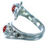 American Indian Sterling Silver Coral Adjustable Ring Size 7,8,9 RX109477