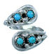 Navajo Indian Sterling Silver And Turquoise Adjustable Ring Size 5,6,7 RX115542