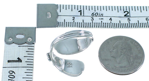 Navajo Indian Sterling Silver And Turquoise Adjustable Ring Size 5,6,7 RX115542