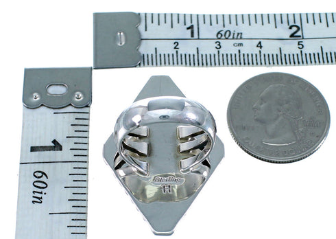 Navajo Indian Authentic Sterling Silver And Black Onyx Ring Size 8-1/4 SX109697