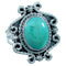 American Indian Sterling Silver And Turquoise Ring Size 6-3/4 RX109839