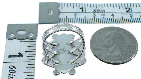 American Indian Sterling Silver And Turquoise Ring Size 6-3/4 RX109839