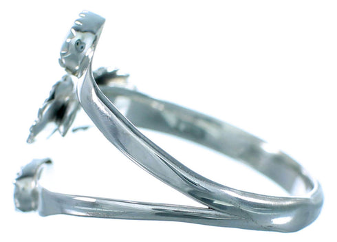 Opal Sterling Silver Feather And Flower American Indian Adjustable Ring Size 8,9,10 RX109554