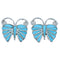 Zuni Turquoise Butterfly Sterling Silver Post Earrings RX109783