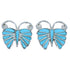 Zuni Turquoise Butterfly Sterling Silver Post Earrings RX109783