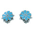 Native American Turquoise Flower Clip On Earrings RX109805
