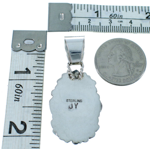 Navajo Indian Multicolor Inlay Sterling Silver Pendant SX109744