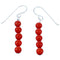 Genuine Sterling Silver Coral Bead Hook Dangle Earrings SX110000