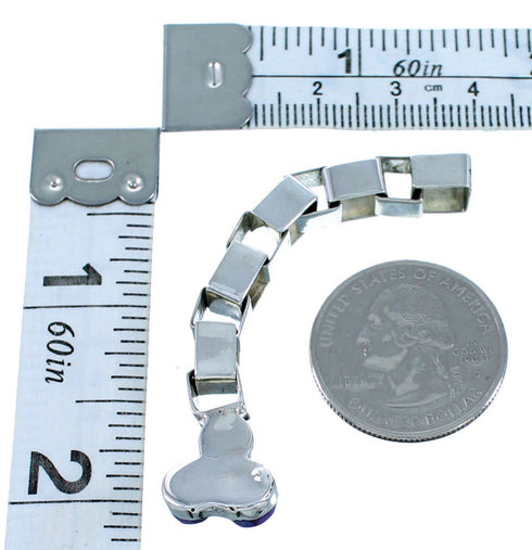 Southwest Sterling Silver Magenta Turquoise Pendant SX110032