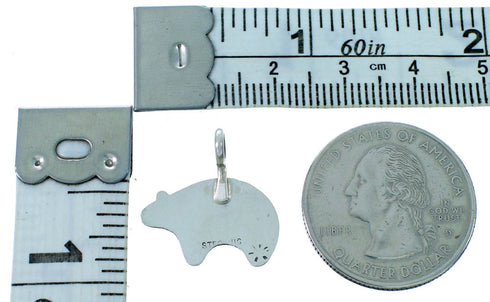Native American Authentic Sterling Silver Bear Pendant RX110306