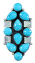 American Indian Turquoise Sterling Silver Ring Size 6 RX110610