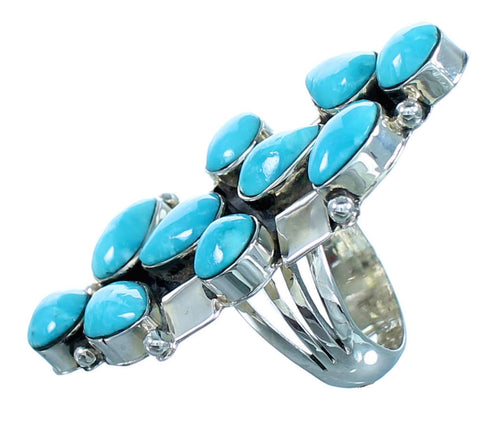 American Indian Turquoise Sterling Silver Ring Size 6 RX110610