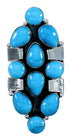 Native American Turquoise Sterling Silver Ring Size 6-3/4 RX110612