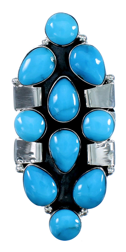 American Indian Turquoise Sterling Silver Ring Size 5-1/2 RX110623