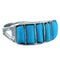 Turquoise Sterling Silver Zuni Inlay Ring Size 8-3/4 SX110586