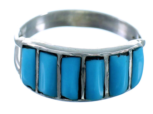 Turquoise Sterling Silver Zuni Indian Ring Size 7-1/2 SX110581