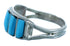 Zuni Sterling Silver And Turquoise Inlay Ring Size 7-1/4 SX110579