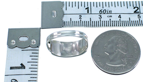 Zuni American Indian Turquoise Sterling Silver Ring Size 8 SX110583