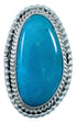 Turquoise Native American Sterling Silver Ring Size 5-3/4 SX110608