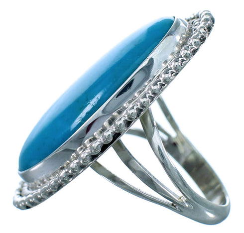 Turquoise Native American Sterling Silver Ring Size 5-3/4 SX110608