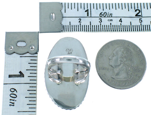 Turquoise Native American Sterling Silver Ring Size 5-3/4 SX110608