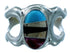 Sterling Silver And Multicolor Inlay Navajo Ring Size 8-3/4 RX110894