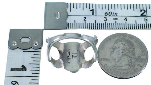 Genuine Sterling Silver Navajo Multicolor Ring Size 8-3/4 RX110902