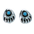 Authentic Sterling Silver Turquosie Bear Paw Navajo Indian Post Earrings RX110733