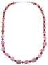 Rhodochrosite And Coral Genuine Sterling Silver American Indian Bead Necklace RX110998