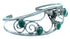 Genuine Sterling Silver Flower And Leaf Malachite Navajo Cuff Bracelet RX111330