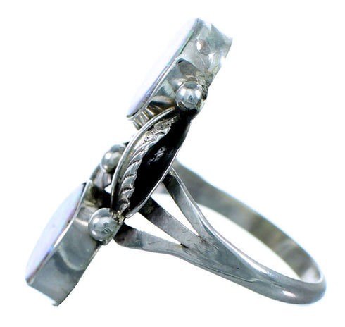 Opal And Sterling Silver Navajo Leaf Ring Size 7-1/4 SX111556