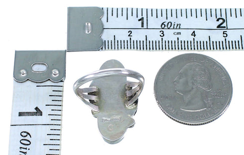Opal And Sterling Silver Navajo Leaf Ring Size 7-1/4 SX111556