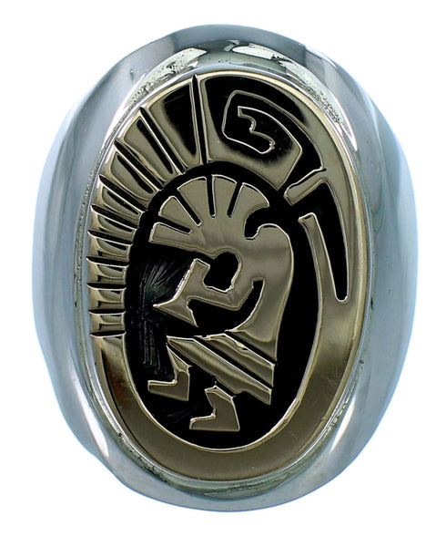 Kokopelli Water Wave Navajo Sterling Silver 14KG Calvin Peterson Ring Size 10 SX111627