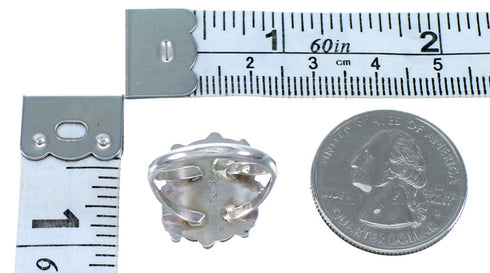 Genuine Sterling Silver And Turquoise Native American Ring Size 5-1/2 SX111679