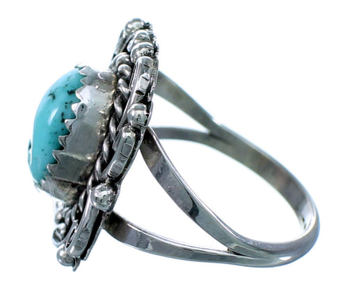 Turquoise American Indian Authentic Sterling Silver Ring Size 5-1/2 SX111683