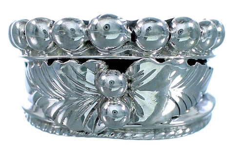 Navajo Sterling Silver Scalloped Leaf Ring Size 6-1/4 SX112154