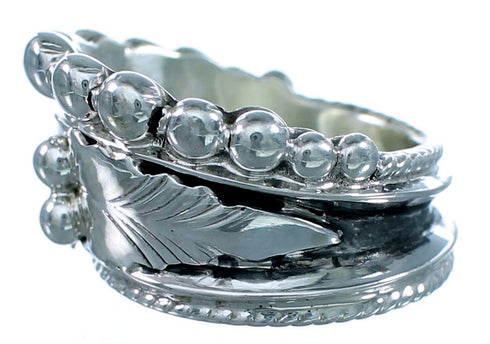 Navajo Sterling Silver Scalloped Leaf Ring Size 6-1/4 SX112154